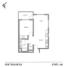 1 Bed 1 Bath (A4-Corner) 210 floor plan